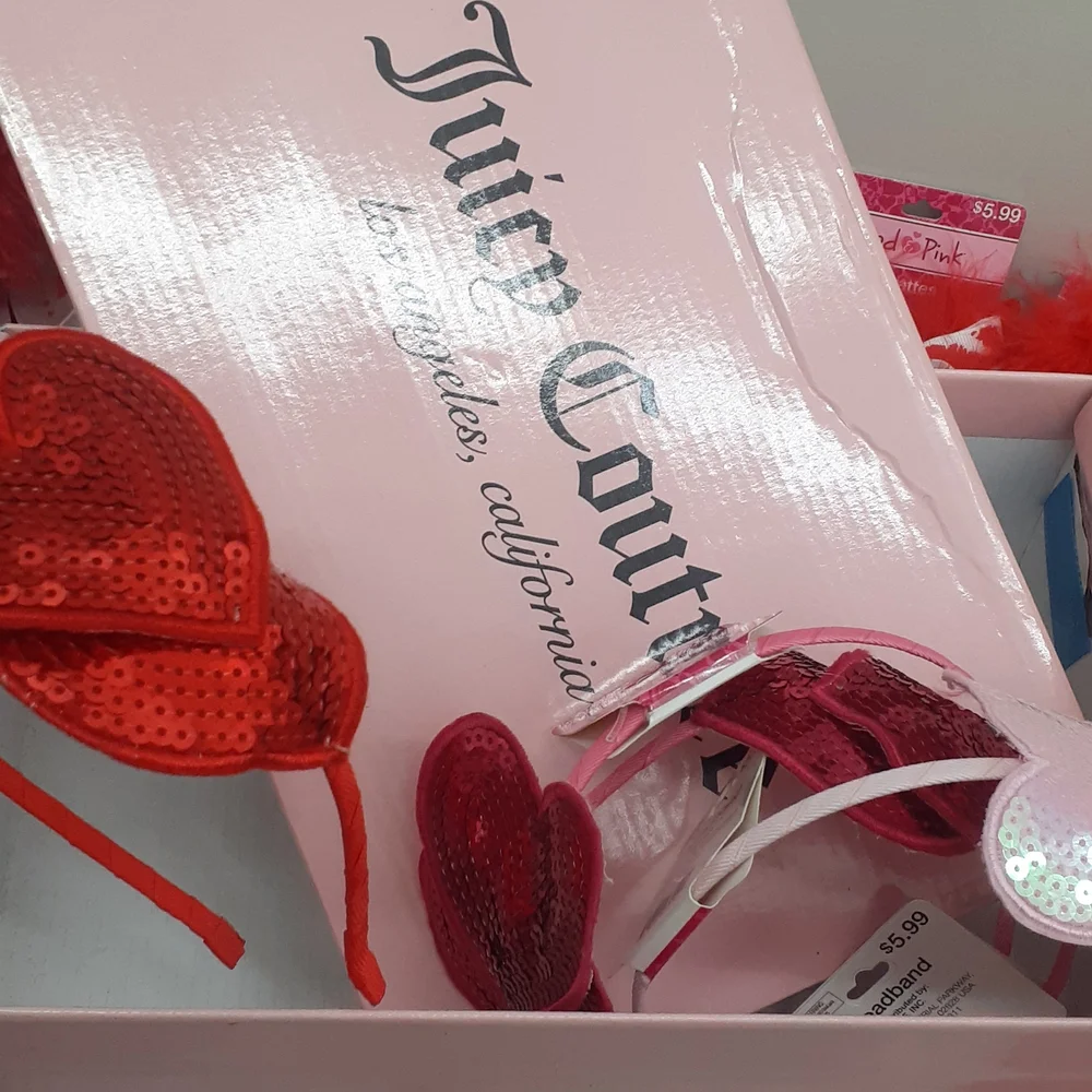VALENTINE'S RED PINK Hair Barettes and Clips Heart Red Kisses key chain ring+
